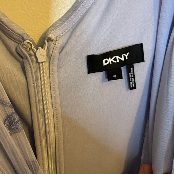 DKNY Women’s Blue Faux Wrap Midi Dress Size 10 - Picture 4 of 8